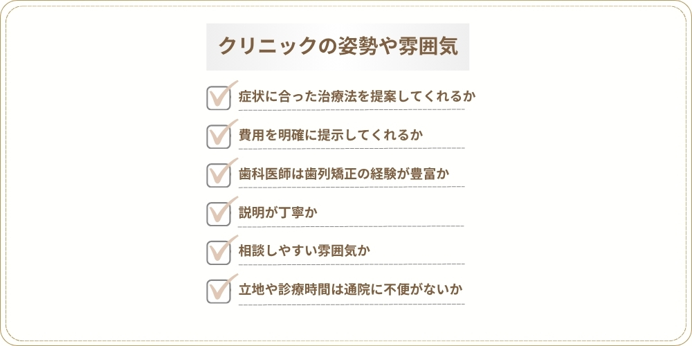 クリニックの姿勢や雰囲気