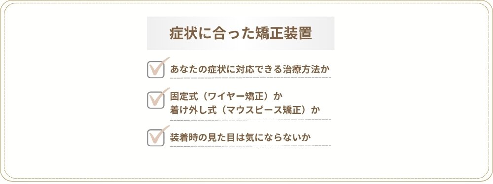 症状に合った矯正装置