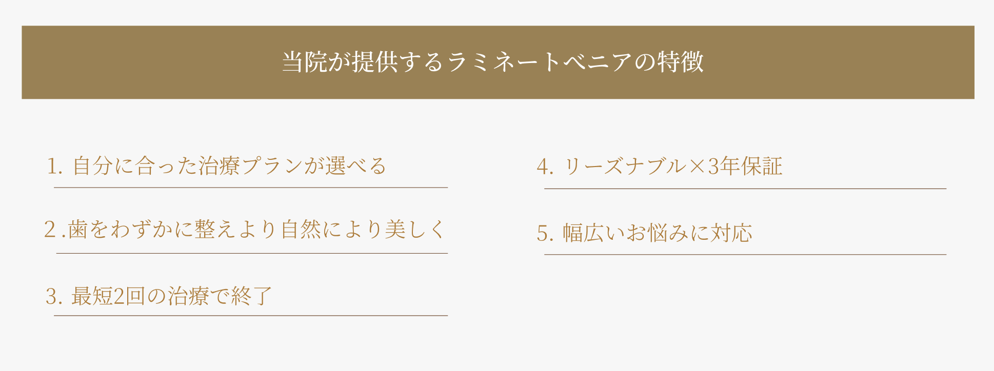 当院が提供するラミネートべニアの特徴