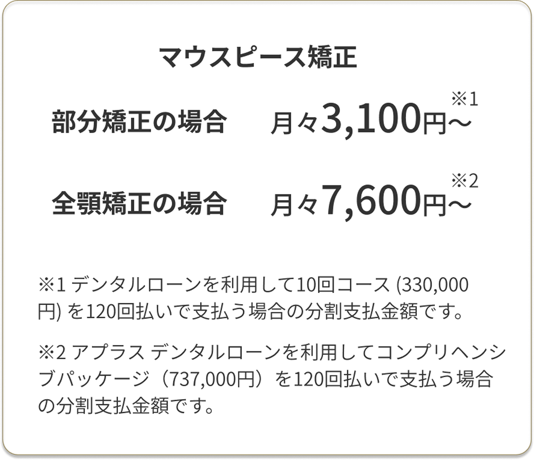 最大120回まで分割可能なデンタルローン